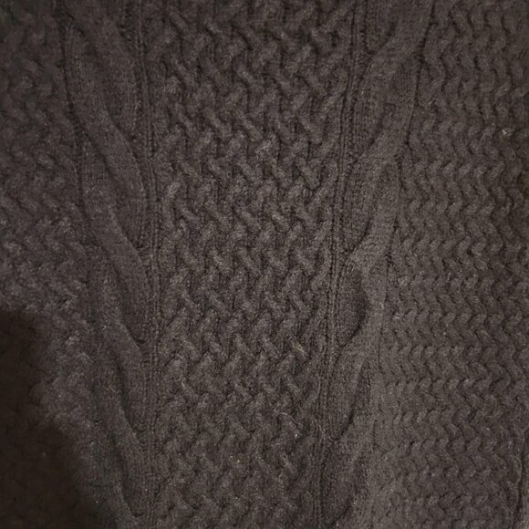 Ann Taylor Loft Navy Blue Cable Knit Sweater - Medium Fisherman Weave - Picture 7 of 7